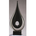 Ebony Success Art Glass Sculpture Award. Art Glass (Black), Black Optic Cry